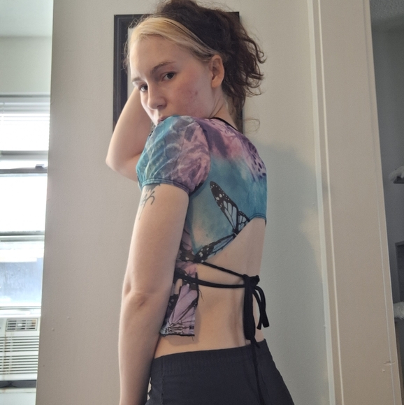 One By One Dolls Kill Butterfly Top - Picture 6 of 7